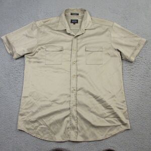 Vintage Anchor Blue Mens‎ Satin Button Up Shirt size L Rave Party Retro